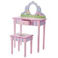 Fantasy Fields By Teamson Childrens Play Wooden Vanity Table, Stool Set & Mirror TD-13245A