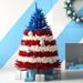 Hashtag Home Matthias 5' Red/Blue/White Pine Artificial Christmas Tree w/ Clear/White Lights in Green/White | 60 H x 44.4 W in | Wayfair