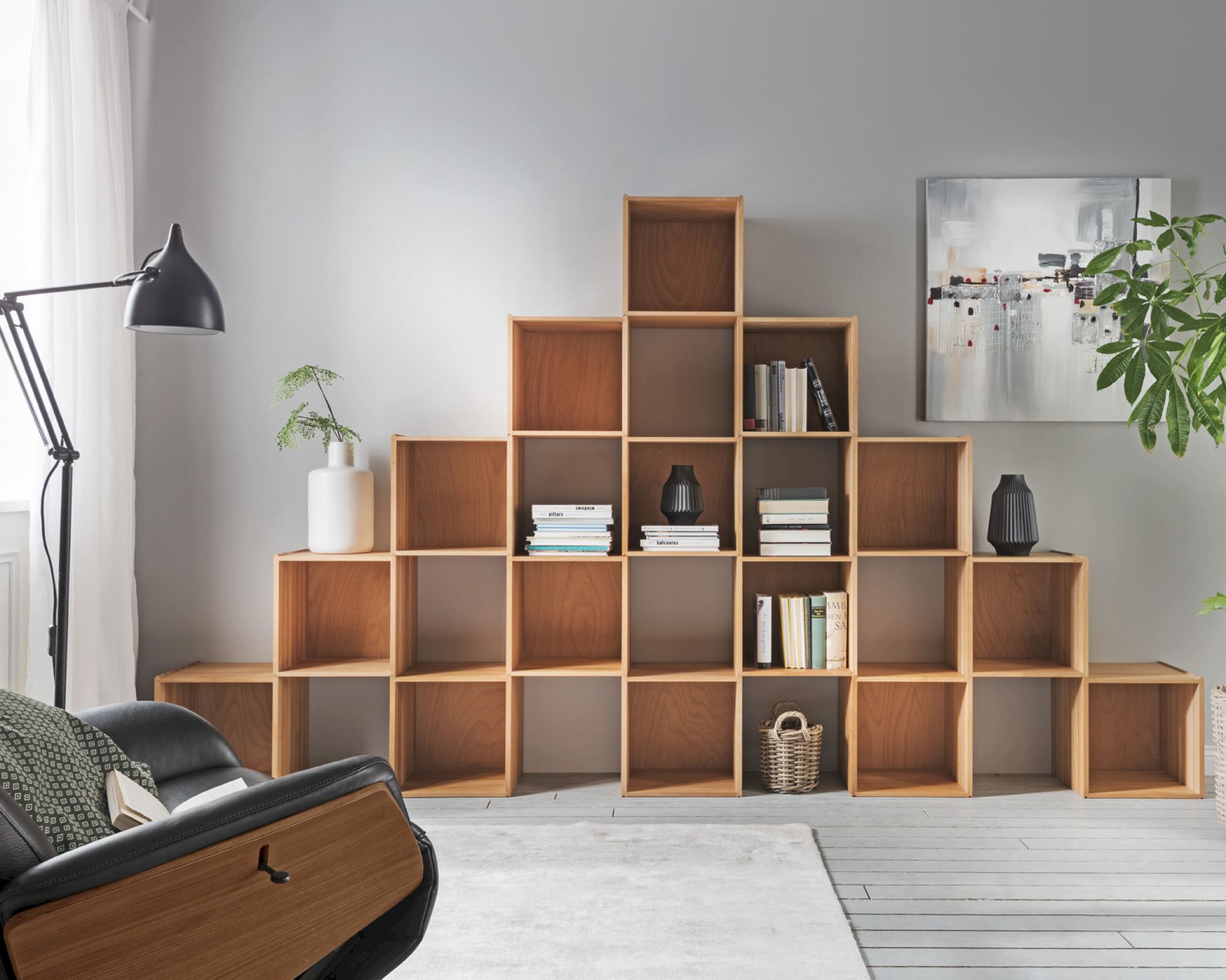 Massivholz »Thomas« Würfel-Element mit Rückwand Würfel-Element mit Rückwand / Eiche