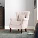 Wingback Chair - Three Posts™ Teen Johnathan 73.66Cm Wide Wingback Chair Velvet/Fabric in White/Brown | 35 H x 29 W x 29 D in | Wayfair