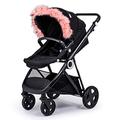 For-Your-Little-One aFHACWAD-P2 - Pram Fur Hood Trim kompatibel On ABC Design, Pink