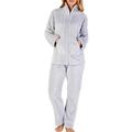 Slenderella Ladies Luxury Waffle & Plain Fleece Zip Up Collared Grey Lounge Suit Pyjamas Size Large 16 18