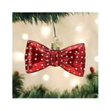 Old World Christmas Bowtie Hanging Figurine Ornament Glass in Red | 0.75 H x 2 W x 3.25 D in | Wayfair 32374