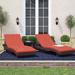 Lark Manor™ Anastase 78" Long Reclining Chaise Lounge Set w/ Cushion, Wicker in Brown | 16 H x 31 W x 78 D in | Outdoor Furniture | Wayfair