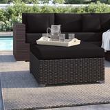 Lark Manor™ Anishia Outdoor Ottoman w/ Cushion Wicker/Rattan in Black | 17 H x 32 W x 32 D in | Wayfair BD938BE7195C47FDA6A1B1E0811E48DD