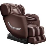 Latitude Run® Electric Faux Leather Reclining Heated Full Body Massage Chair Faux Leather/Stain Resistant in Brown | 57 H x 30 W x 46 D in | Wayfair