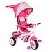 Costway 4-in-1 Detachable Baby Stroller Tricycle with Round Canopy -Pink