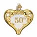 Old World Christmas 50Th Anniversary Heart Hanging Figurine Ornament Glass in White/Brown | 1 H x 3.5 W x 3.5 D in | Wayfair 30056