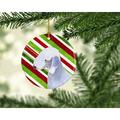 The Holiday Aisle® Bedlington Terrier Holiday Christmas Hanging Figurine Ornament /Porcelain in Blue/Green/Red | 3 H x 3 W x 0.25 D in | Wayfair