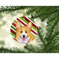 The Holiday Aisle® Corgi Holiday Christmas Hanging Figurine Ornament Ceramic/Porcelain in Blue/Green/Red | 3 H x 3 W x 0.25 D in | Wayfair