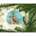 The Holiday Aisle® Golden Phoenix Quail Holiday Shaped Ornament Ceramic/Porcelain in Blue | 3 H x 3 W x 0.25 D in | Wayfair