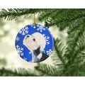 The Holiday Aisle® Dandie Dinmont Terrier Winter Snowflakes Holiday Christmas Hanging Figurine Ornament /Porcelain | 3 H x 3 W x 0.25 D in | Wayfair