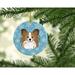 The Holiday Aisle® Snowflake Papillon Hanging Figurine Ornament Ceramic/Porcelain in Blue/Brown | 3 H x 3 W x 0.25 D in | Wayfair