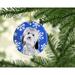 The Holiday Aisle® Havanese Winter Snowflakes Hanging Figurine Ornament Ceramic/Porcelain in Black/Blue | 3 H x 3 W x 0.25 D in | Wayfair