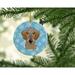 The Holiday Aisle® Snowflake Wirehai Dachshund Hanging Figurine Ornament Ceramic/Porcelain in Blue/Brown | 3 H x 3 W x 0.25 D in | Wayfair