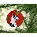 The Holiday Aisle® Great Dane Snowflake Holiday Christmas Hanging Figurine Ornament Ceramic/Porcelain in Black/Red | 3 H x 3 W x 0.25 D in | Wayfair
