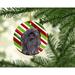 The Holiday Aisle® Brussels Griffon Christmas Hanging Figurine Ornament Ceramic/Porcelain in Blue/Green/Red | 3 H x 3 W x 0.25 D in | Wayfair