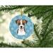 The Holiday Aisle® Snowflake Jack Russell Terrier Hanging Figurine Ornament Ceramic/Porcelain in Blue/Brown | 3 H x 3 W x 0.25 D in | Wayfair