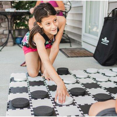 SWOOC Checkers & Tic Tac Toe Giant Games Plastic in Black/White | 1 H x 48 W x 48 D in | Wayfair EVA-CHK-TIC