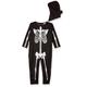 Carnival Toys Kostüm/Verkleidung Jumpsuit Skelett mit Kopfbedeckung, Größe 6-7 Jahre