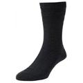 6 Pair Pack Of Hj Hall Hj90 Wool Rich Softop Wider Loose Top Non Elastic Socks 6-11 Black