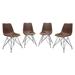 Theo Set of (4) Dining Chairs in Chocolate Leatherette w/ Black Metal Base - Diamond Sofa THEODCCH4PK