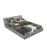 East Urban Home Little Waterfalls Flow On Rock Stairs Surrounded By Long Plants Earth Sheet Set Microfiber/Polyester | Full | Wayfair