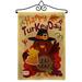 Breeze Decor Happy Turkey Day Burlap Fall Thanksgiving 2-Sided Burlap 19 x 13 in. Garden Flag in Brown/Red | 18.5 H x 13 W x 1 D in | Wayfair