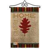 Breeze Decor Home Be Grateful Burlap Fall Harvest & Autumn 2-Sided Burlap 19 x 13 in. Garden Flag in Brown | 18.5 H x 13 W x 1 D in | Wayfair