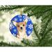 The Holiday Aisle® Snowflake Chihuahua Christmas Hanging Figurine Ornament Ceramic/Porcelain in Blue/Brown | 3 H x 3 W x 0.25 D in | Wayfair