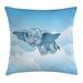 East Urban Home Baby Flying Elephant Clouds Comic Indoor/Outdoor 28" Throw Pillow Cover Polyester | 36 H x 36 W x 0.1 D in | Wayfair