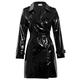 Womens Patent Trench Coat MAC Raincoat Ladies New Size 8 10 12 14 16 Black