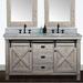 Gracie Oaks 61" Double Bathroom Vanity Set Wood/Marble in Brown/Gray | 34.625 H x 61 W x 22 D in | Wayfair 234C1BDC949E4B6998BBC5864CD95D7D