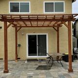 Best Redwood Solid Redwood Pergola Wood in Brown | 96 H x 216 W x 216 D in | Wayfair DPBD-181808181905