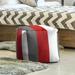 East Urban Home Ohio Football Nut Stripes Cube Ottoman Polyester/Fade Resistant/Scratch/Tear Resistant in Red/Gray | 13 H x 13 W x 13 D in | Wayfair