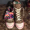 Coach Shoes | Authentic Coach High Top Shoes | Color: Pink/Tan | Size: 9