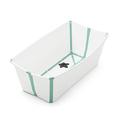 Stokke Flexi Bath, White Aqua - Foldable Baby Bath - Lightweight, Durable & Easy to Store - Convenient to Use at Home or When Travelling - Best for Newborns & Babies