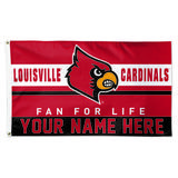 WinCraft Louisville Cardinals Personalized 3' x 5' One-Sided Deluxe Flag