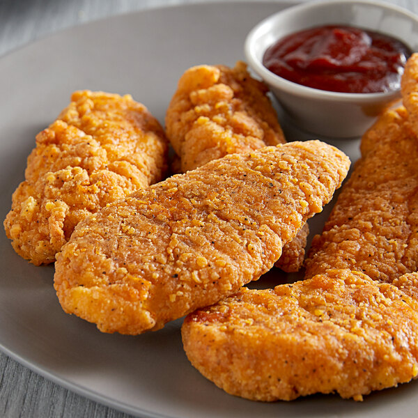 Brakebush Gold'N'Spice 5 lb. Fully Cooked Breaded Chicken Tenderloins - 2/Case