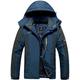 TACVASEN Casual Jackets for Men Warm Fleece Jacket Mountain Ski Parka Outdoor Cotton Windbreaker Jacket , Denim Blue, XL