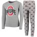 Youth Heathered Gray Ohio State Buckeyes Long Sleeve T-Shirt & Pants Sleep Set