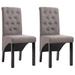 Ebern Designs Dining Chairs Side Chair w/ Solid Wood Legs for Home Kitchen Fabric Upholstered in Brown | 37.4 H x 16.5 W x 20.1 D in | Wayfair