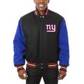 Men's JH Design Black/Royal New York Giants Big & Tall Wool Full-Snap Jacket