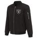 Men's NFL Pro Line by JH Design Black Las Vegas Raiders Full-Zip Bomber Lightweight Jacket