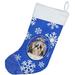 The Holiday Aisle® Winter Snowflakes Christmas Stocking Polyester in Blue | 18 H x 13.5 W in | Wayfair 3341EF74905C457D9036C5CE3055E2A2