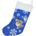 The Holiday Aisle® Winter Snowflakes Christmas Stocking Polyester in Blue | 18 H x 13.5 W in | Wayfair DCD8779F627549D3936E3DA6D574884B