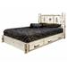 Millwood Pines Montana Collection Lodge Pole Pine Platform Storage Bed Wood in Brown/Green/White | 47 H x 66 W x 83 D in | Wayfair