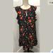 J. Crew Dresses | J. Crew Sleeveless Floral Flutter Dress Size Xs | Color: Black/Red | Size: Xs