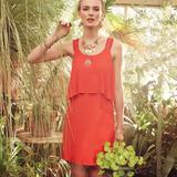Anthropologie Dresses | Anthropologie Maeve Tisana Ruffle Red Orange Dress | Color: Orange/Red | Size: 4