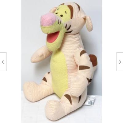 Disney Toys | Disney Store Tigger Plush Seersucker Fabric Stripe | Color: Orange/Yellow | Size: 12" Tall